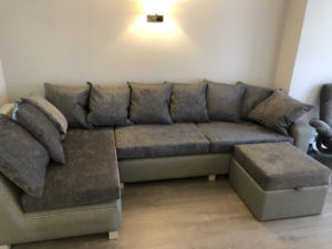 Bespoke corner unit with matching footstool and stressless recliner