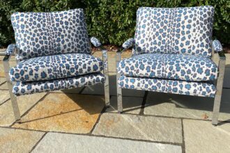 A pair of armchairs totally rebuilt and recovered